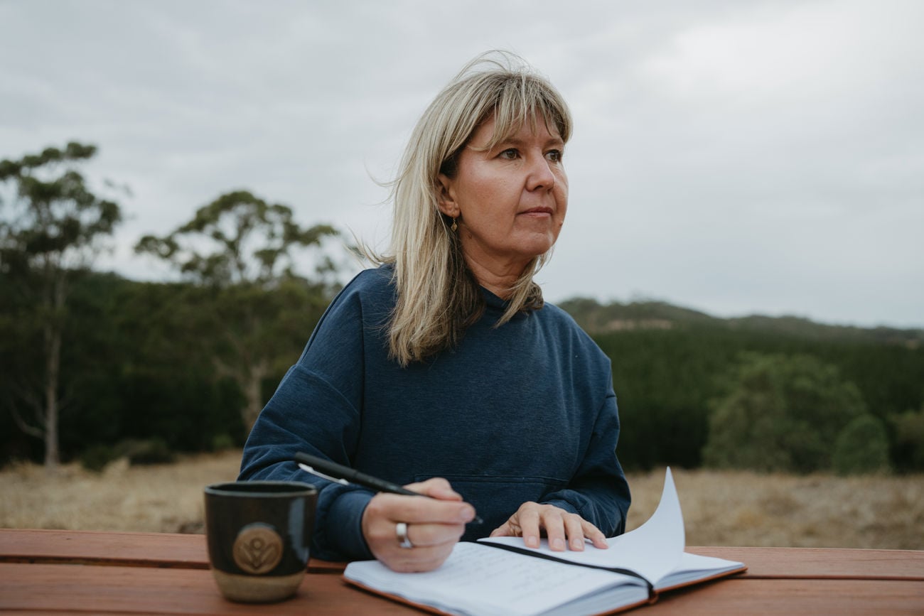 Jenny journalling.